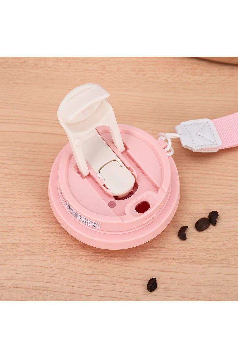 لافلي كوب قهوة معزول بالفراغ بسعة 500 مل مع ماصة، ترمس من الفولاذ المقاوم للصدأ 316، كوب قهوة نسائي على شكل زهرة - Image 3