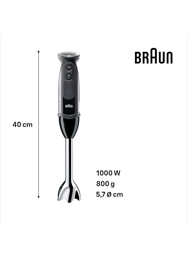 BRAUN - Multi Quick 5 1000W 21 Speeds 0.500L Chopper 0.600L Beaker Whisk Masher Splash Control Mq5237Bk Black - Image 1