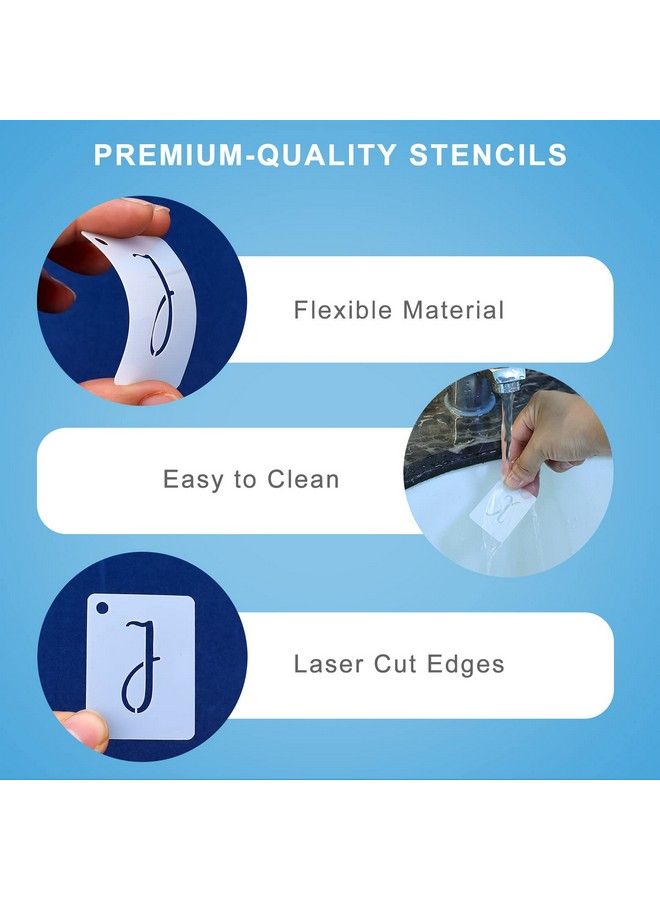 AIEX 63Pcs Letter Stencils 1 Inch Reusable Plastic Letter And Number Templates Alphabet Stencils Number Stencils For Art Drawing Craft Diy Writing - Image 4