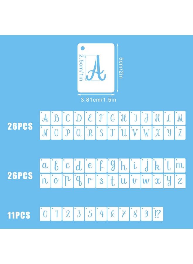 AIEX 63Pcs Letter Stencils 1 Inch Reusable Plastic Letter And Number Templates Alphabet Stencils Number Stencils For Art Drawing Craft Diy Writing - Image 3