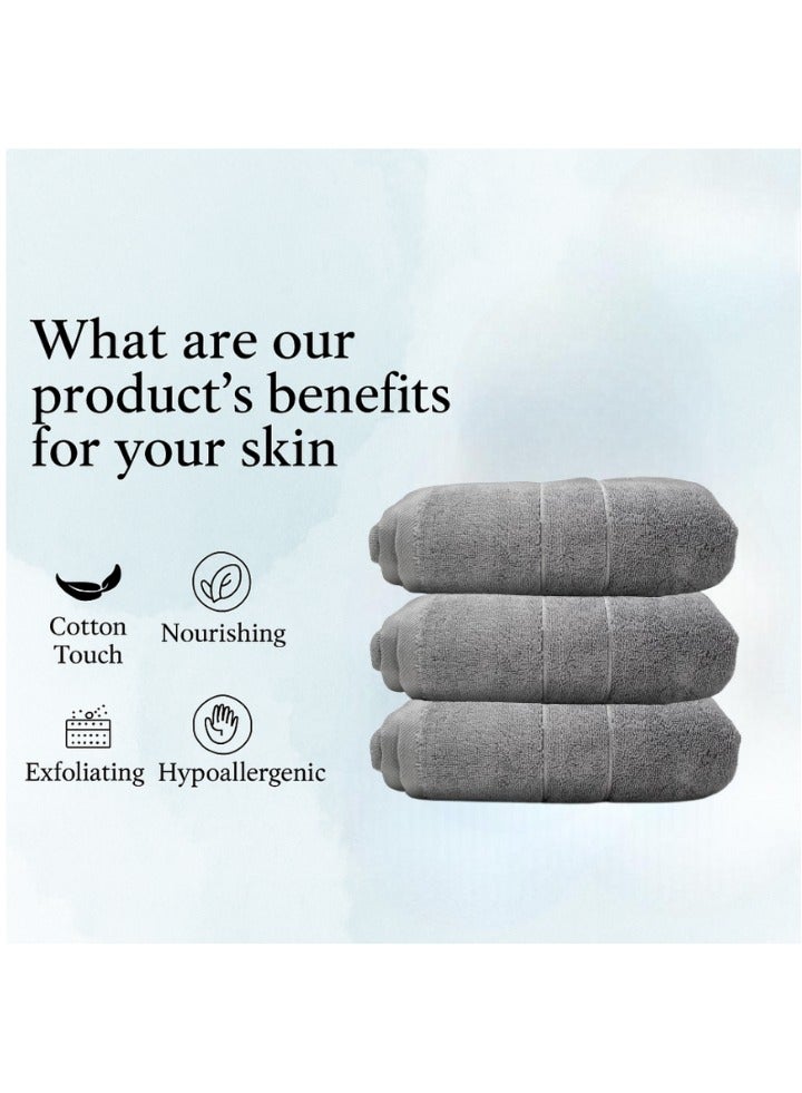 HAVLU Havlu Large Gray Turkish Cotton Bath Towel 70×140 cm – Super Soft, Quick Dry, Highly Absorbent, Lightweight, Durable, Ideal for Bathroom, Gym & Travel – Premium Quality Towel for Daily Use  - Image 3