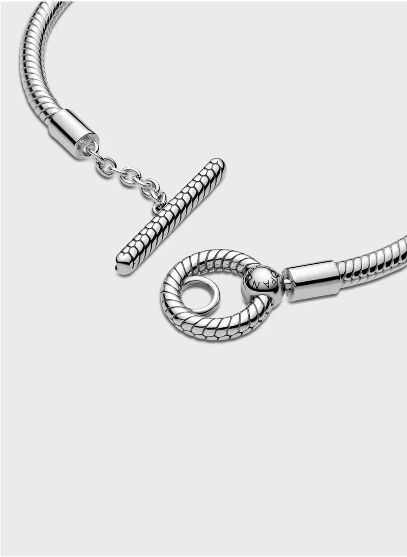 PANDORA  Pandora Moments T-Bar Snake Chain Bracelet for Women | Best Price UAE