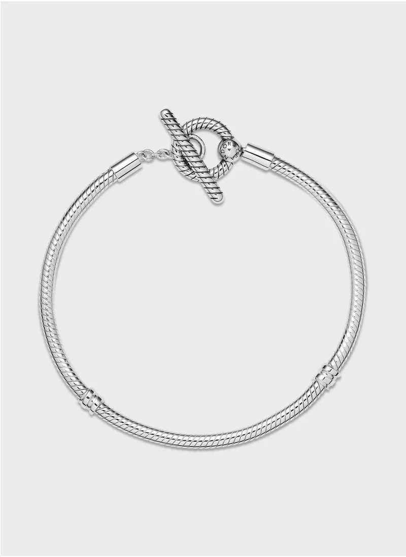 PANDORA  Pandora Moments T-Bar Snake Chain Bracelet for Women | Best Price UAE