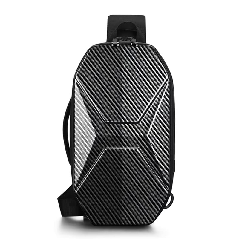 OZUKO Waterproof Crossbody Sling Backpack With Multi-Compartment Storage, Mini Laptop And Tablet Compatible, Carbon, 9509 - Image 1