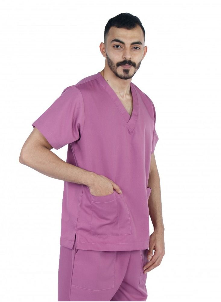 Kenzi Kenzi medical scrub set for unisex dark mauve 1  - Image 2