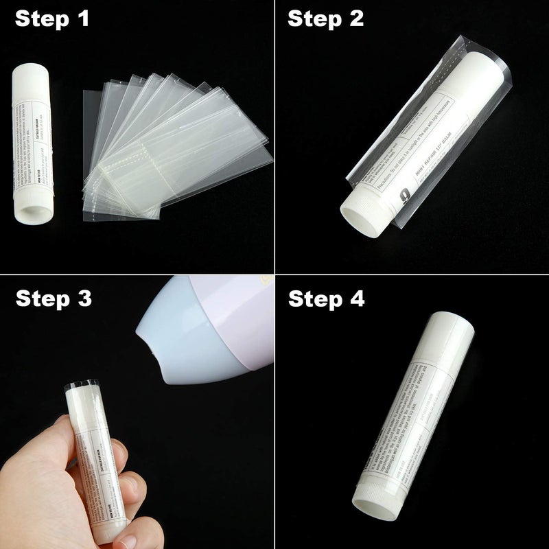 Outus 1000 Pieces Shrink Wrap for Lip Balm Tubes lipstick, Perforated, Easy to Use (2.56 x 1.2 Inch) - Image 3