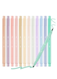 Excefore Aesthetic Highlighters, 12 Pcs Dual Tip, Assorted Colors, No Bleed, Fast Drying, Easy to Hold, Pastel Marker Pens for Journal, Planner, Notes, School, and Office Supplies  - Image 1
