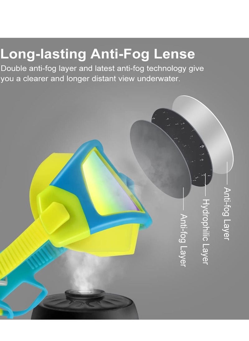 Y&D Kids Waterproof Swimming Goggles, Underwater Clear Vision Anti-fog UV Protection Without Leakage Soft Silicone Large Frame with Ear Plugs (Blue and Yellow) - Image 5