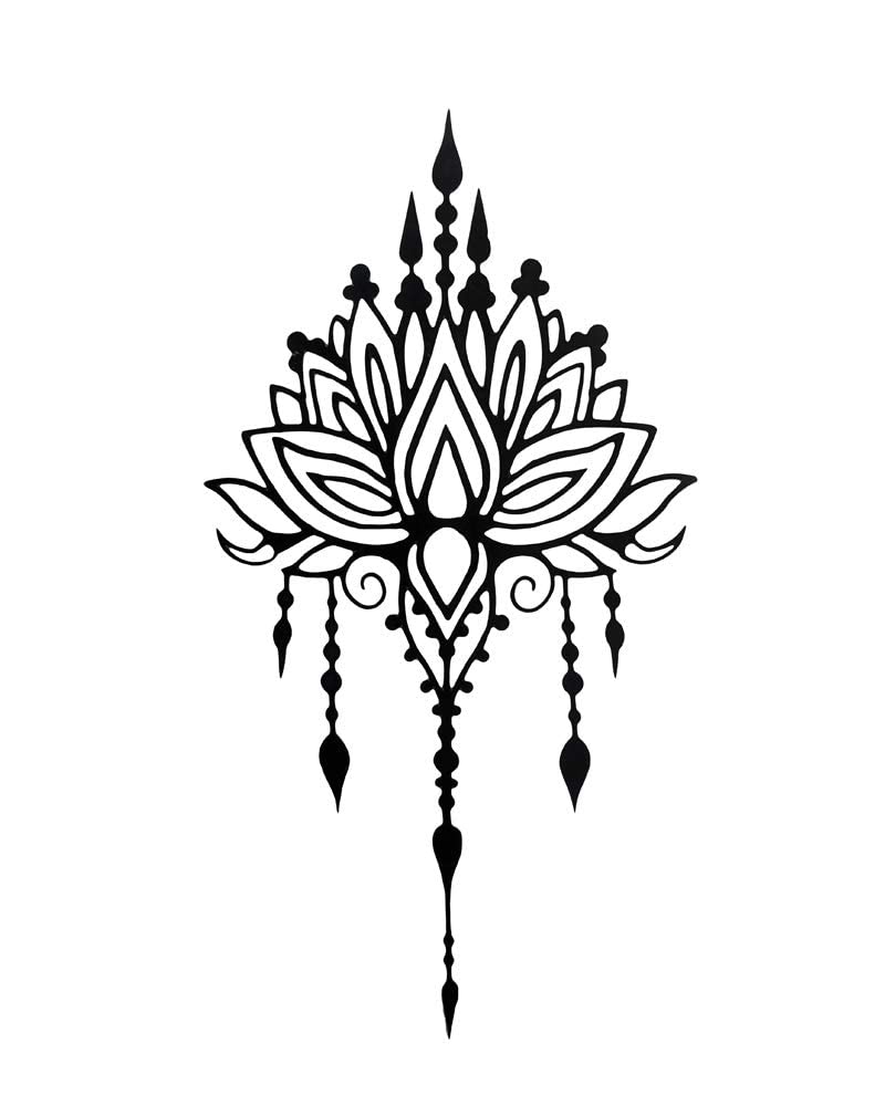 Comet Busters Black Henna Temporary Body Tattoo Body Sticker (BT011) - Image 2