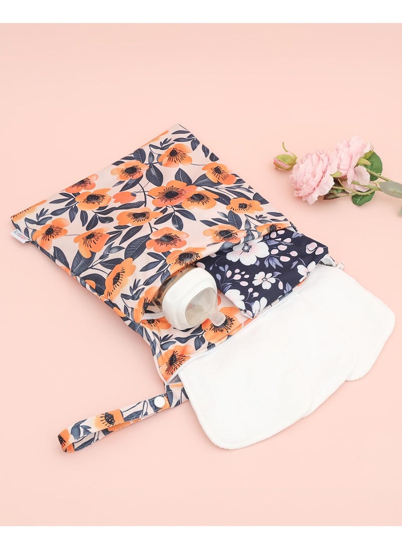 ALVABABY 3 Cloth Diaper Wet Dry Bags Waterproof Reusable with Two Zippered Pockets Travel Beach Pool Daycare Soiled Baby Items Yoga Gym Bag for Swimsuits or Wet Clothes Small medium Large 3L-SML08 - Image 2