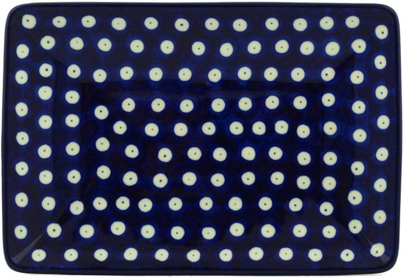 Polmedia Polish Pottery Authentic Polish Pottery Sushi Tray in Blue Eyes Design Handmade in Bolesawiec Poland by Ceramika Artystyczna  Certificate of Authenticity  - Image 2