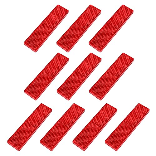 FajerminArt 10 Pack Safety Reflectors Red Self Adhesive Rectangle Reflector for Mailboxes Trailer Caravan Truck Lorry or Agricultural Machines - Image 1