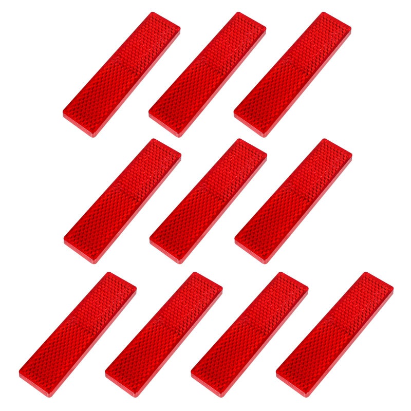 FajerminArt 10 Pack Safety Reflectors Red Self Adhesive Rectangle Reflector for Mailboxes Trailer Caravan Truck Lorry or Agricultural Machines - Image 3