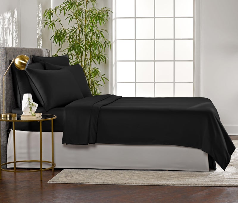 Pure Bamboo Queen Sheets by Pure Bamboo  Genuine 100% Organic Viscose Derived from Bamboo Bed Sheet Set  Luxuriously Soft & Cooling  Double Stitching  Lifetime Quality Promise (Queen  Black)  - Image 4