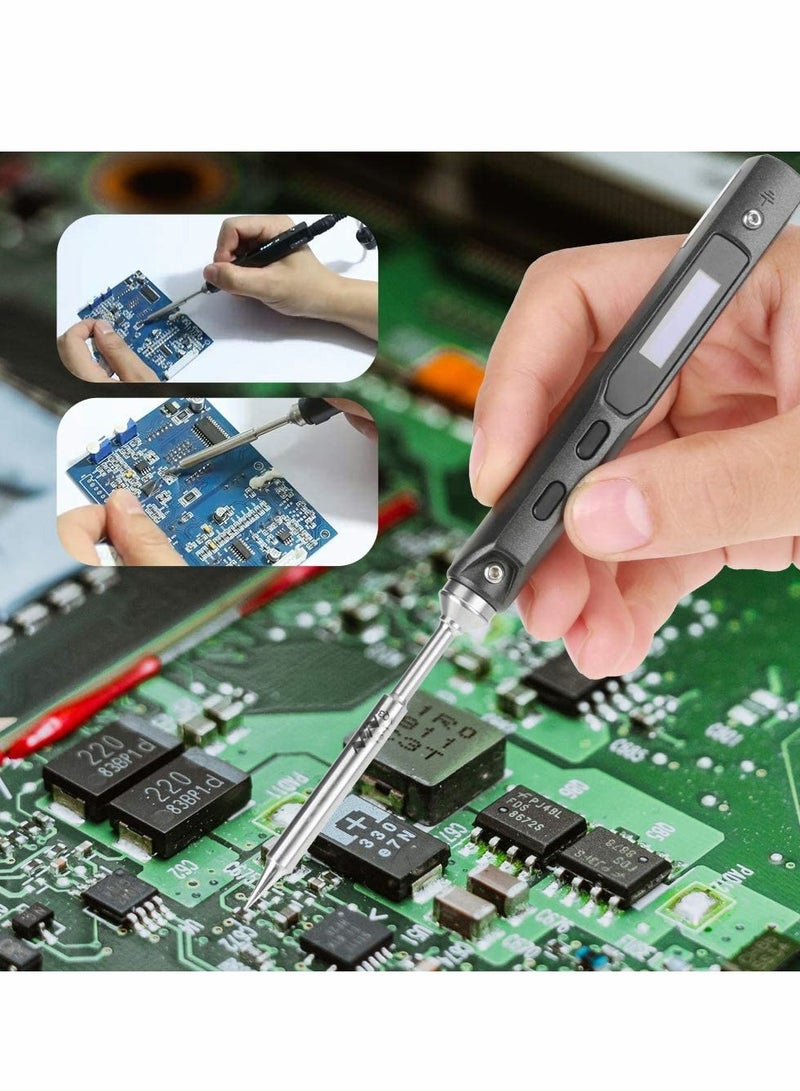Excefore Electric Welding Kit, TS100 Portable Digital Electric Soldering Iron Welding Set DC 12V-24V 65W Soldering Tips Tool  - Image 3