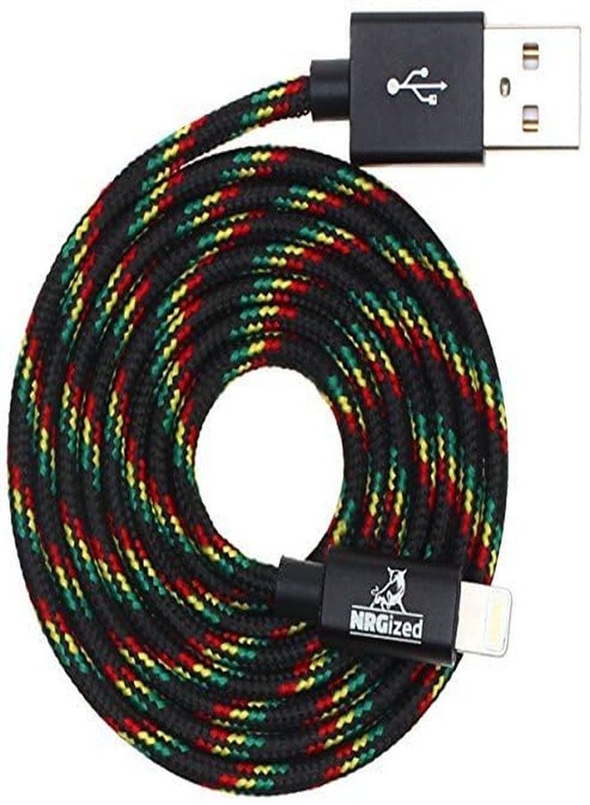 ANTEC NRGPower Premium 3ft Nylon Braided USB Cable with Lightning Connector [MFi Certified] for iPhone 6s Plus / 6 Plus, iPad Pro, Air 2, iPod Nano and More (Rasta) Product Name - Image 3