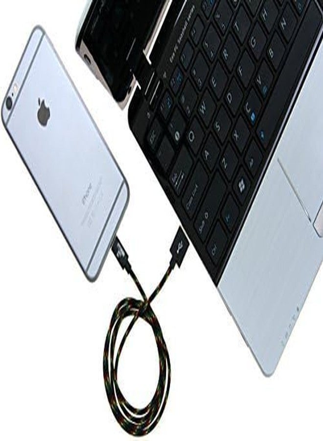 ANTEC NRGPower Premium 3ft Nylon Braided USB Cable with Lightning Connector [MFi Certified] for iPhone 6s Plus / 6 Plus, iPad Pro, Air 2, iPod Nano and More (Rasta) Product Name - Image 4