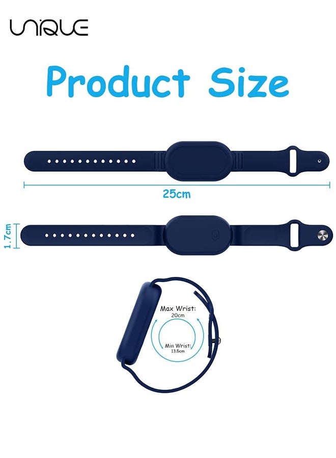 Unique With Silicone Bracelet for Samsung Galaxy Smart Tag 2 - Silicon Protective Case - Adjustable Anti-Lost Watch Band for Toddler Child Protective Case for Backpack, Kids, Elders, Luggage, Pets - Dark Blue  - Image 2