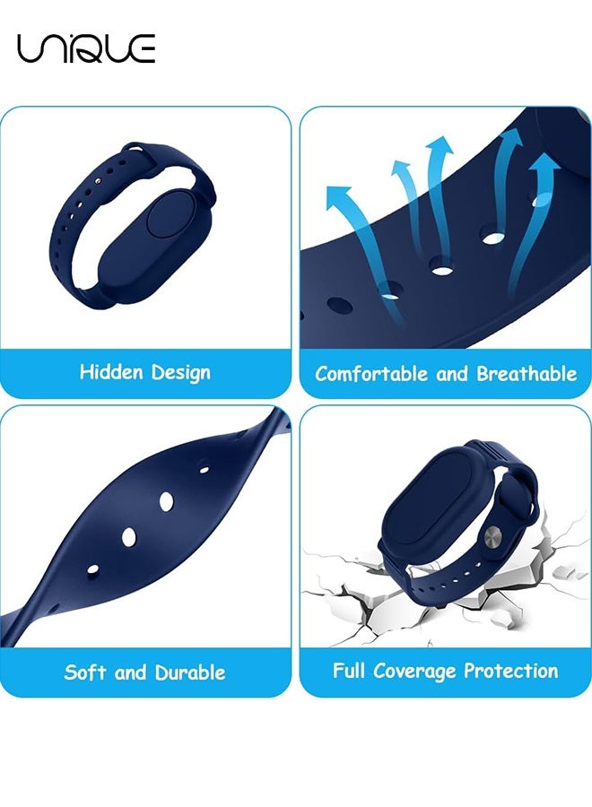 Unique With Silicone Bracelet for Samsung Galaxy Smart Tag 2 - Silicon Protective Case - Adjustable Anti-Lost Watch Band for Toddler Child Protective Case for Backpack, Kids, Elders, Luggage, Pets - Dark Blue  - Image 4