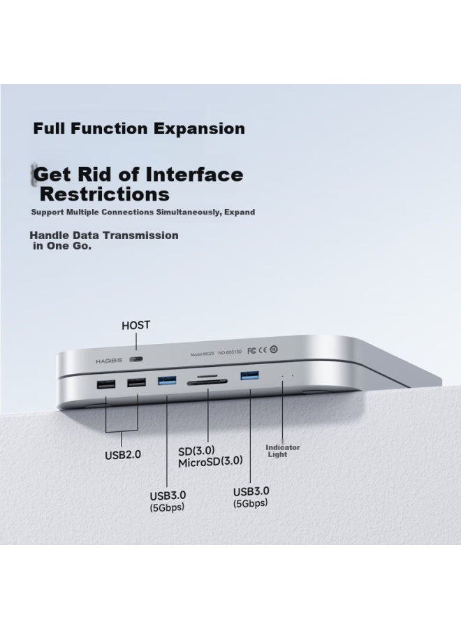 Hagibis Hagibis Mac Mini Expansion Dock Hard Drive Enclosure Expansion Dock Base Studio Converter M1/m2 Computer Host 4k Multi-screen Desktop Stand Accessories  - Image 2