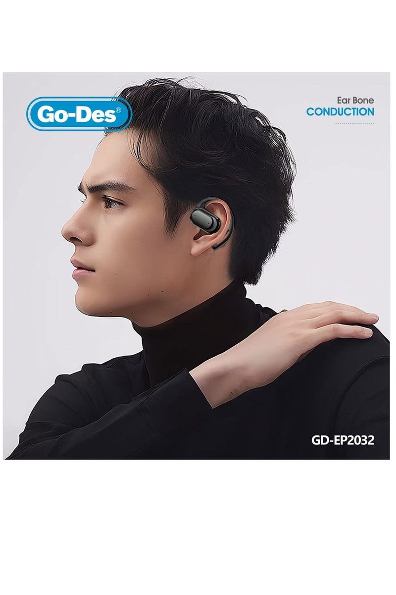 جو-ديز سماعات أذن لاسلكية مفتوحة بتقنية البلوتوث 5.4 وخاصية التوصيل العظمي للأذن وإلغاء الضوضاء ENC أسود - Image 3