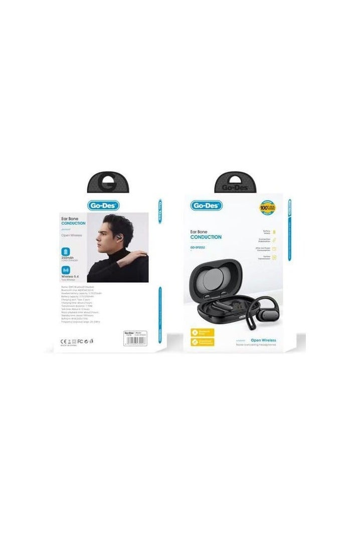 جو-ديز سماعات أذن لاسلكية مفتوحة بتقنية البلوتوث 5.4 وخاصية التوصيل العظمي للأذن وإلغاء الضوضاء ENC أسود - Image 4