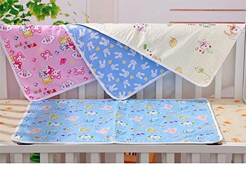 4NEwBiES Baby's Soft Cotton Diaper Changing Mat/Sleeping mats/Water Proof Bed Protector with Foam for New Born Baby-0 to 6 Months (Standard, 4 Pc) - Image 4