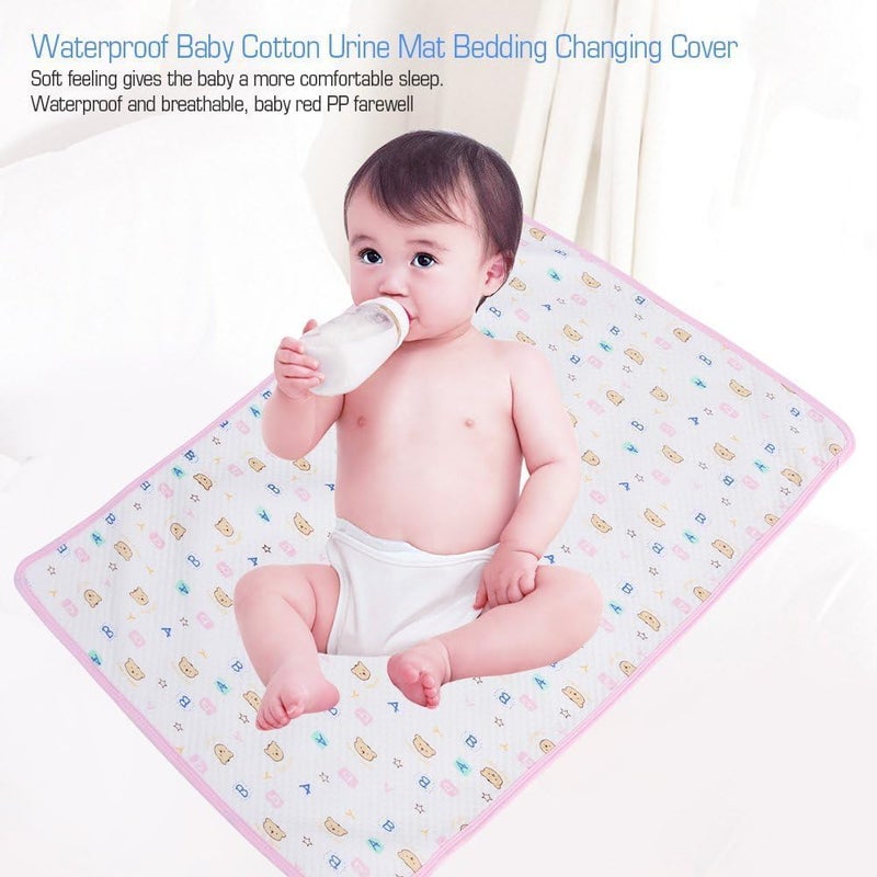 4NEwBiES Baby's Soft Cotton Diaper Changing Mat/Sleeping mats/Water Proof Bed Protector with Foam for New Born Baby-0 to 6 Months (Standard, 4 Pc) - Image 3