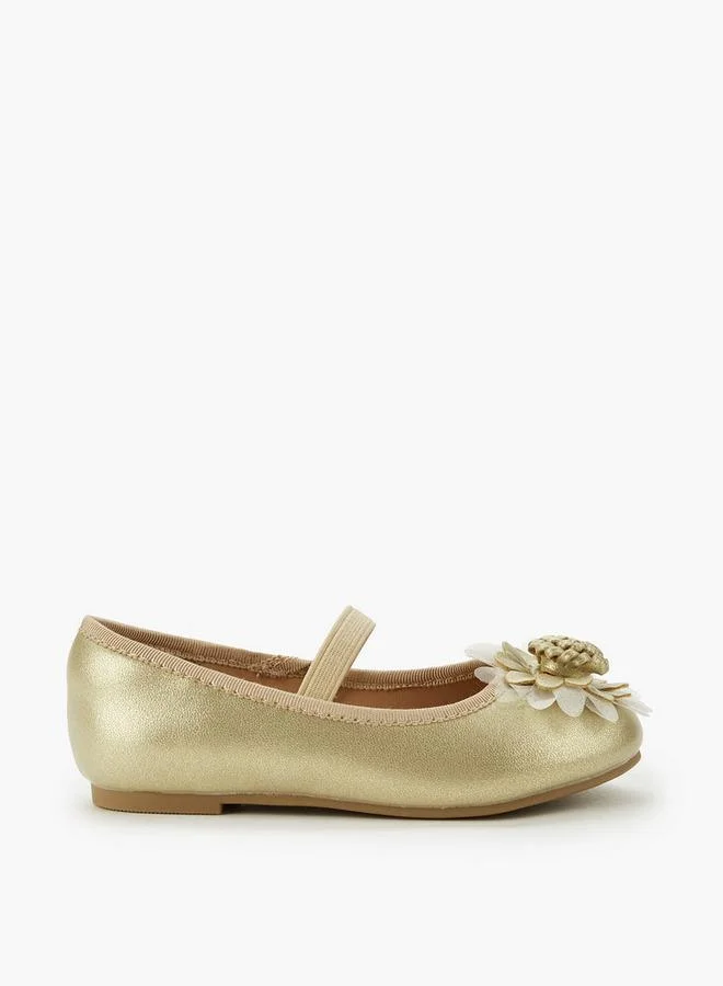 جونيورز Girls Floral Accent Ballerina Shoes