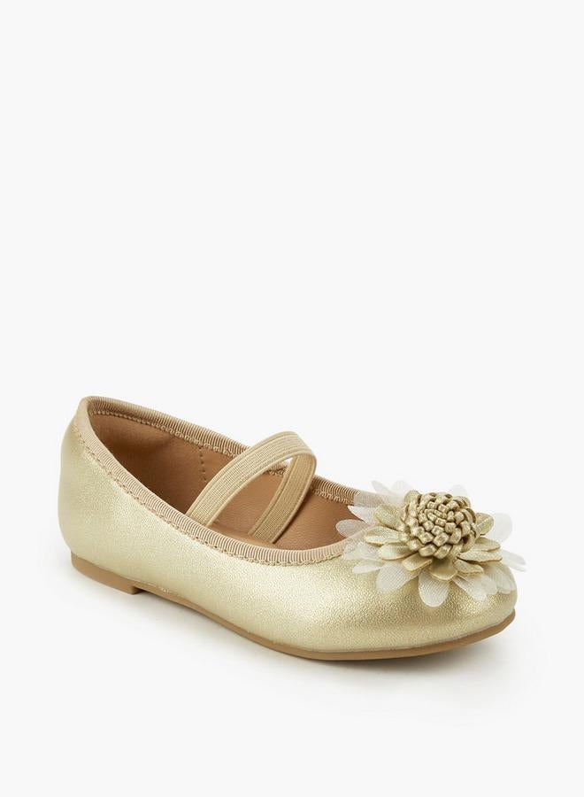JUNIORS Girls Floral Accent Ballerina Shoes - Image 3