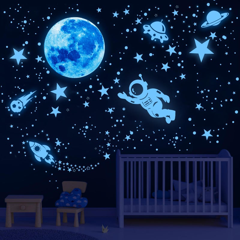 Nouata 530Pcs Glowing Stars for Ceiling,Glow in The Dark Stars,Space Wall Decals Solar System Galaxy Planets Wall Stickers for Kids, Wall Decor for Girls Kids Bedroom Nursery Birthday Party Favor - Image 4