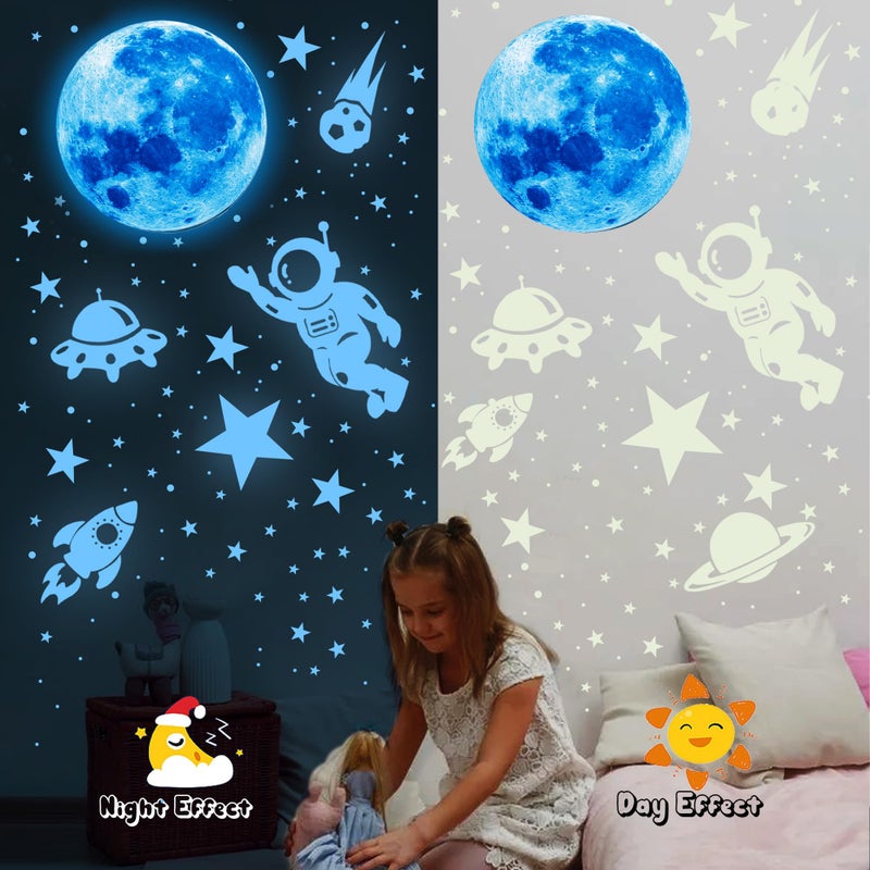 Nouata 530Pcs Glowing Stars for Ceiling,Glow in The Dark Stars,Space Wall Decals Solar System Galaxy Planets Wall Stickers for Kids, Wall Decor for Girls Kids Bedroom Nursery Birthday Party Favor - Image 5