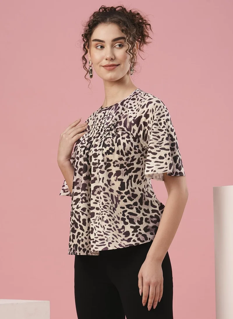 globus Globus Women Animal Printed Gathered Top