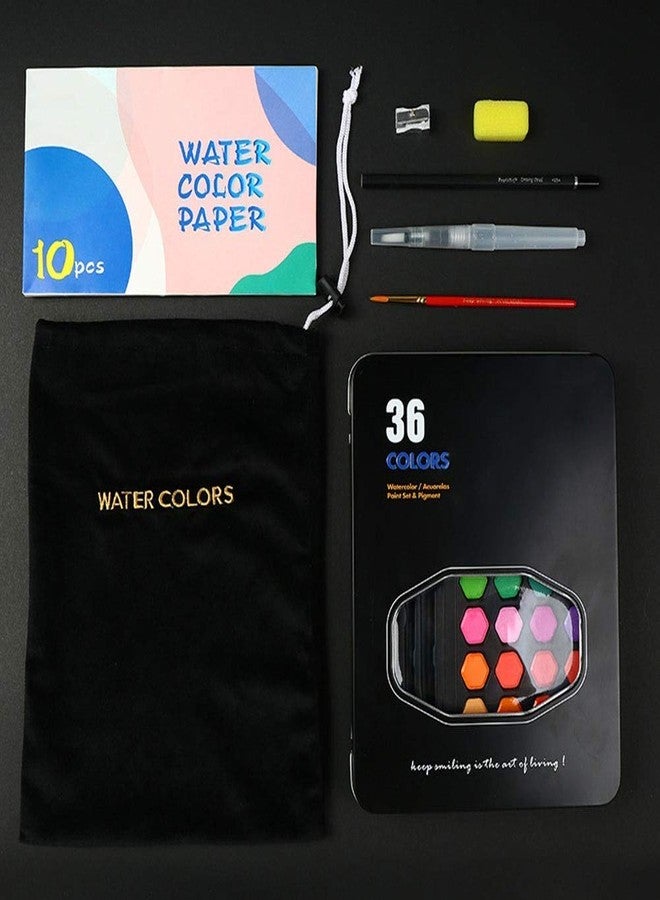 53 Arts 53ARTS Watercolor Cakes Set Art Painting Kit with Watercolor Paper, 36 Colors, Multicolour - Image 4