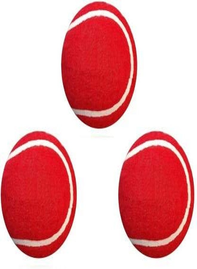 Aerolooks Cricket Ball Cricket Tennis Ball (Pack of 3, RED)