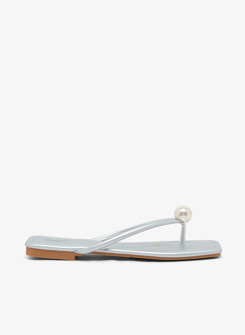 Ginger Thong Sandal With Pearl - Image 1
