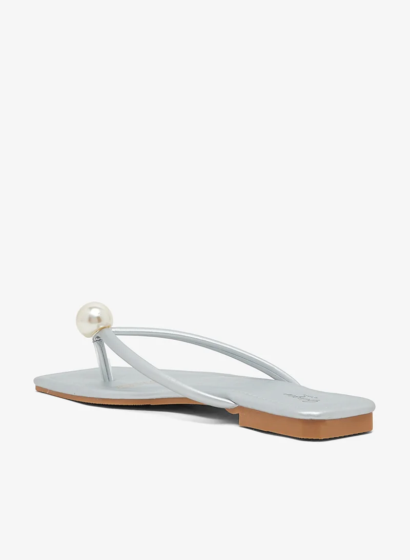 Ginger Thong Sandal With Pearl