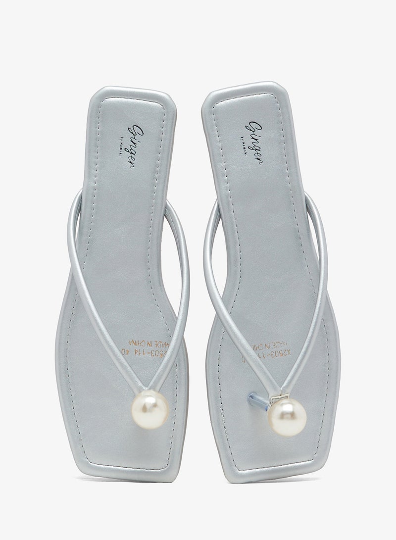 Ginger Thong Sandal With Pearl - Image 4