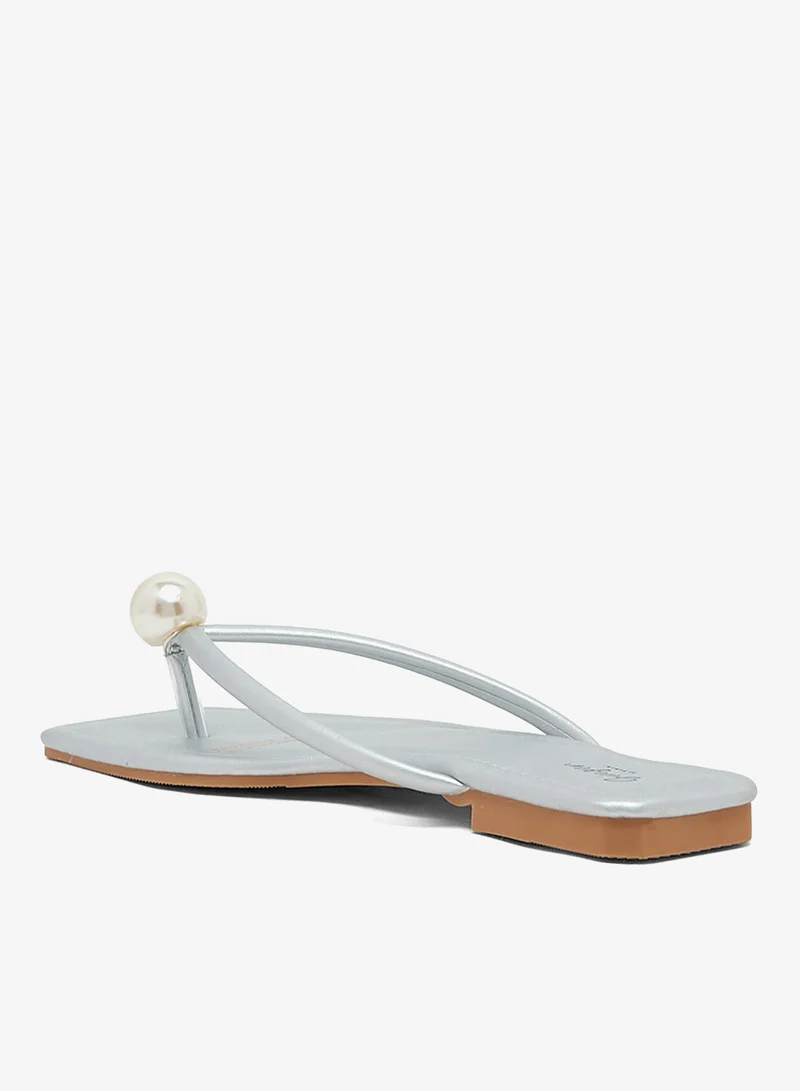 Ginger Thong Sandal With Pearl