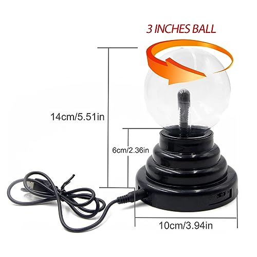 RioRand RRUSB6IN Plasma Ball Lamp Light Touch Sensitive Nebula Sphere Globe Novelty Toy USB or Battery Powered 4 x 4 x 6 - Image 3