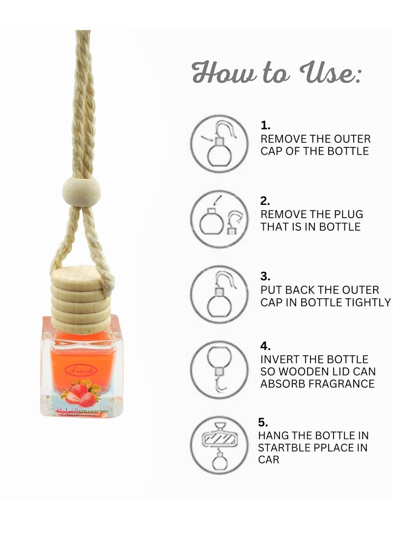 Fresh Car Air Freshener Perfume Hanging Air Freshener FRESH Strawberry - Image 5