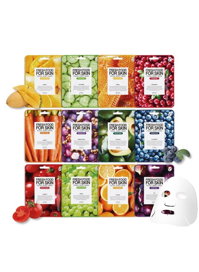 FARMSKIN - Organic Face Mask, 12 Pcs - Hydrating, Moisturizing, Brightening, Soothing, Cruelty-Free - Image 1