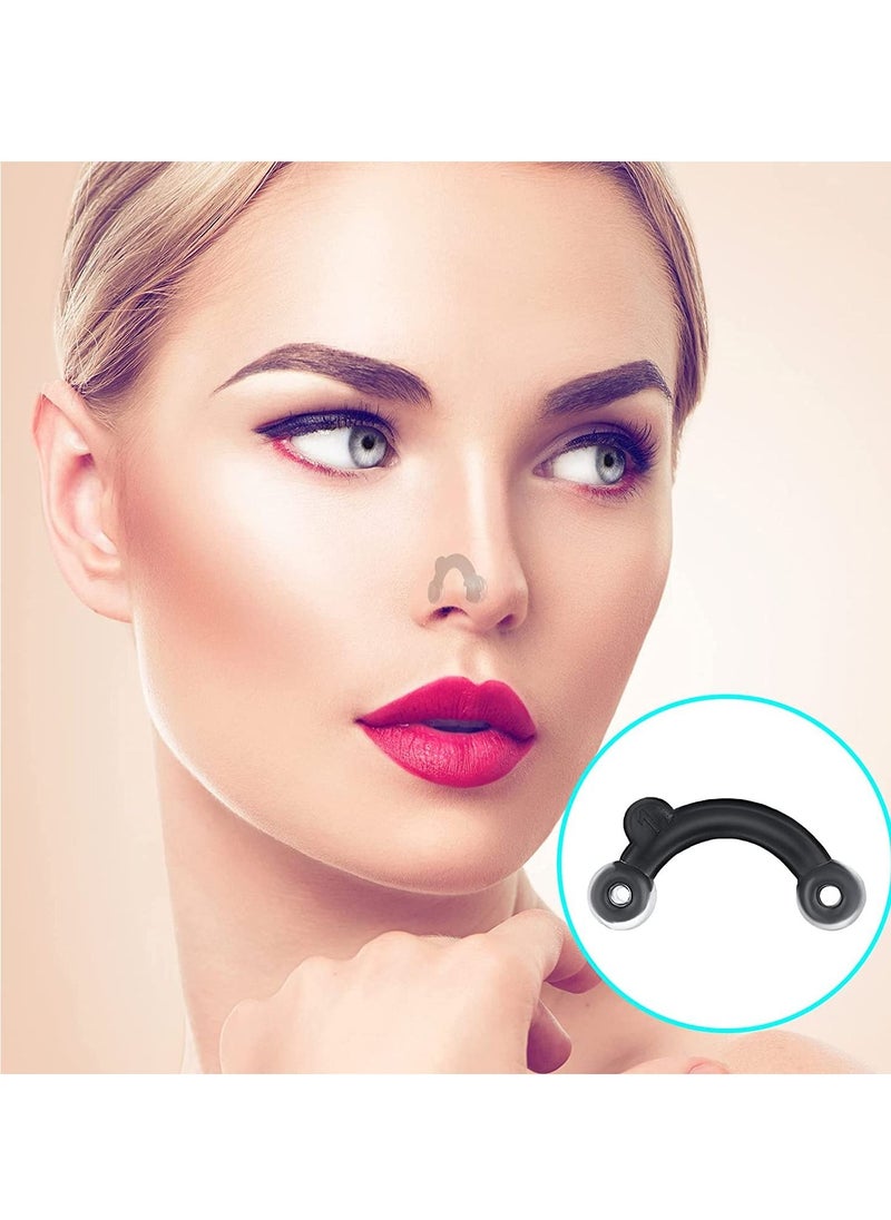 Excefore Nose Shaper Up Lifting Shaping Clip Beauty Tool Inserts No Pain Invisible Straightening Kit for Women Men (Black, 2 Sets)  - Image 4