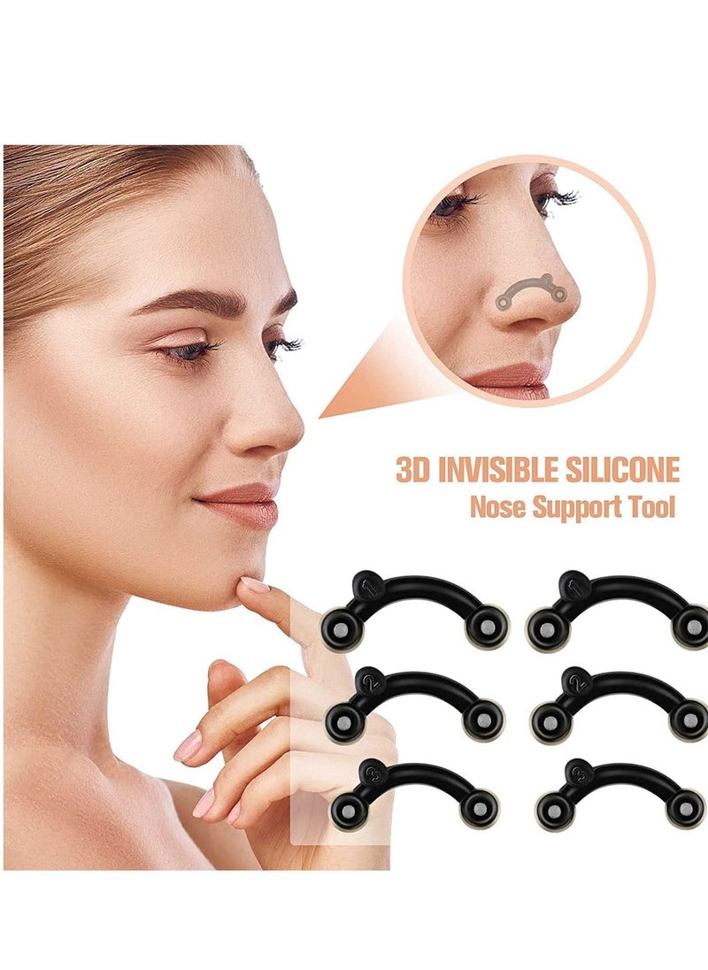 Excefore Nose Shaper Up Lifting Shaping Clip Beauty Tool Inserts No Pain Invisible Straightening Kit for Women Men (Black, 2 Sets)  - Image 2