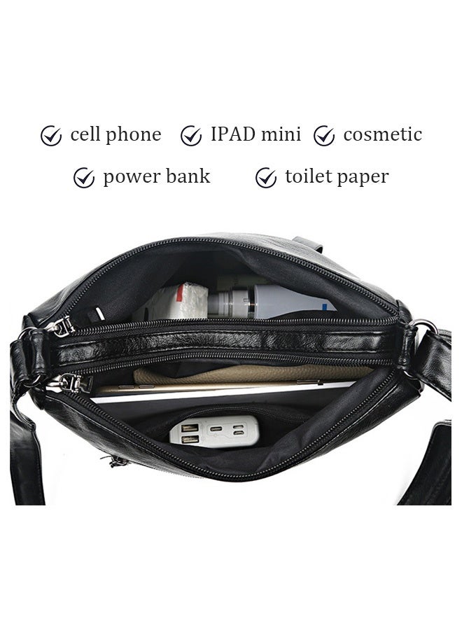 حقيبة كروس للنساء مقاومة للماء وحقيبة كتف مقاومة للتآكل بسعة كبيرة من الجلد الصناعي مع حزام قابل للتعديل للسيدات - Image 3