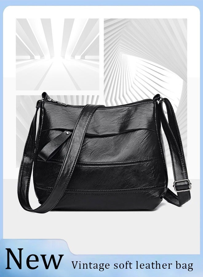 حقيبة كروس للنساء مقاومة للماء وحقيبة كتف مقاومة للتآكل بسعة كبيرة من الجلد الصناعي مع حزام قابل للتعديل للسيدات - Image 1