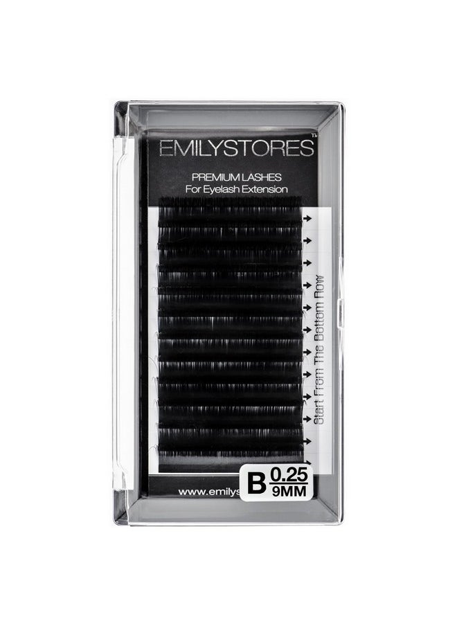EMILYSTORES - Lash Extensions 0.25Mm Thickness B Curl Length 9Mm Volume Individual Eyelashes For Eyelash Extensions (0.25B9Mm) - Image 1