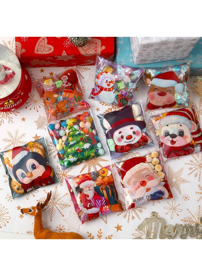 FEBSNOW 450 Pcs Christmas Self-Adhesive Candy Cellophane Bags Xmas Treat Cookie Bags For Christmas Holiday Party Favor Gift Decoration Supplies (9 Patterns)  - Image 5