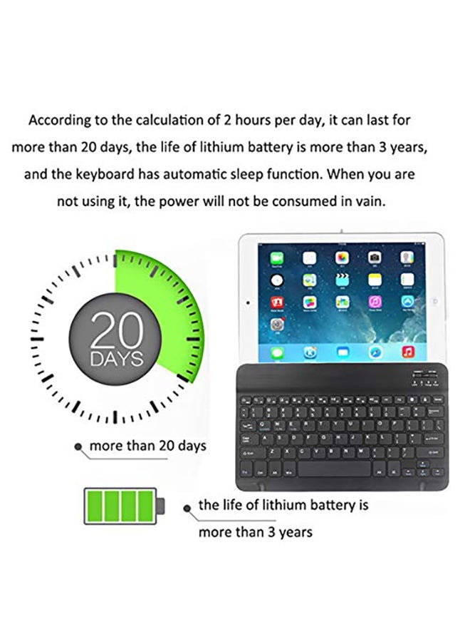 NIBEMINENT Slim Portable Mini Wireless Bluetooth Keyboard For Tablet/Laptop/Smartphone Black - Image 4