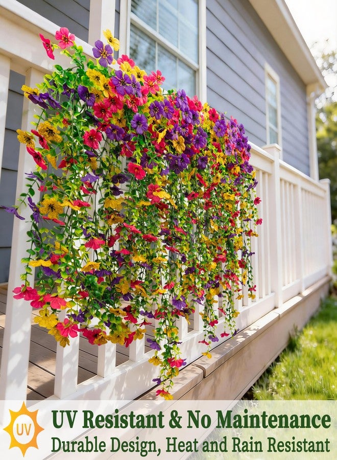 ColoPlay Artificial Hanging Flowers for Outdoors Faux Plants, 2PCS Artificial Outdoor Flowers for Spring Decor, UV Resistan Realistic Daisy Fake Hanging Plants for Indoor Planter Garden Porch(Vibrant Trio) - Image 4